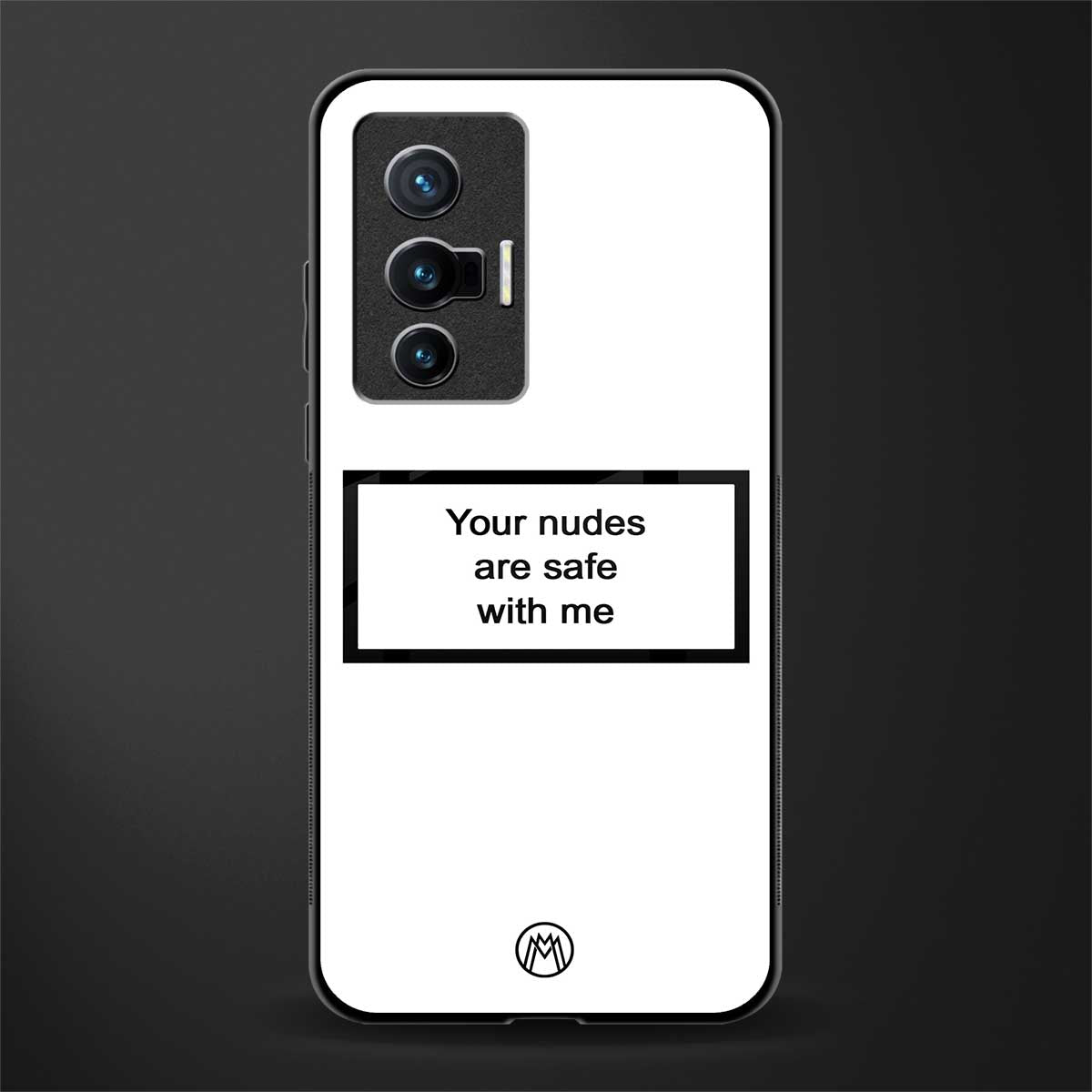 your nudes are safe with me white glass case for vivo x70 image