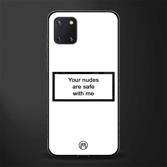 your nudes are safe with me white glass case for samsung a81 image
