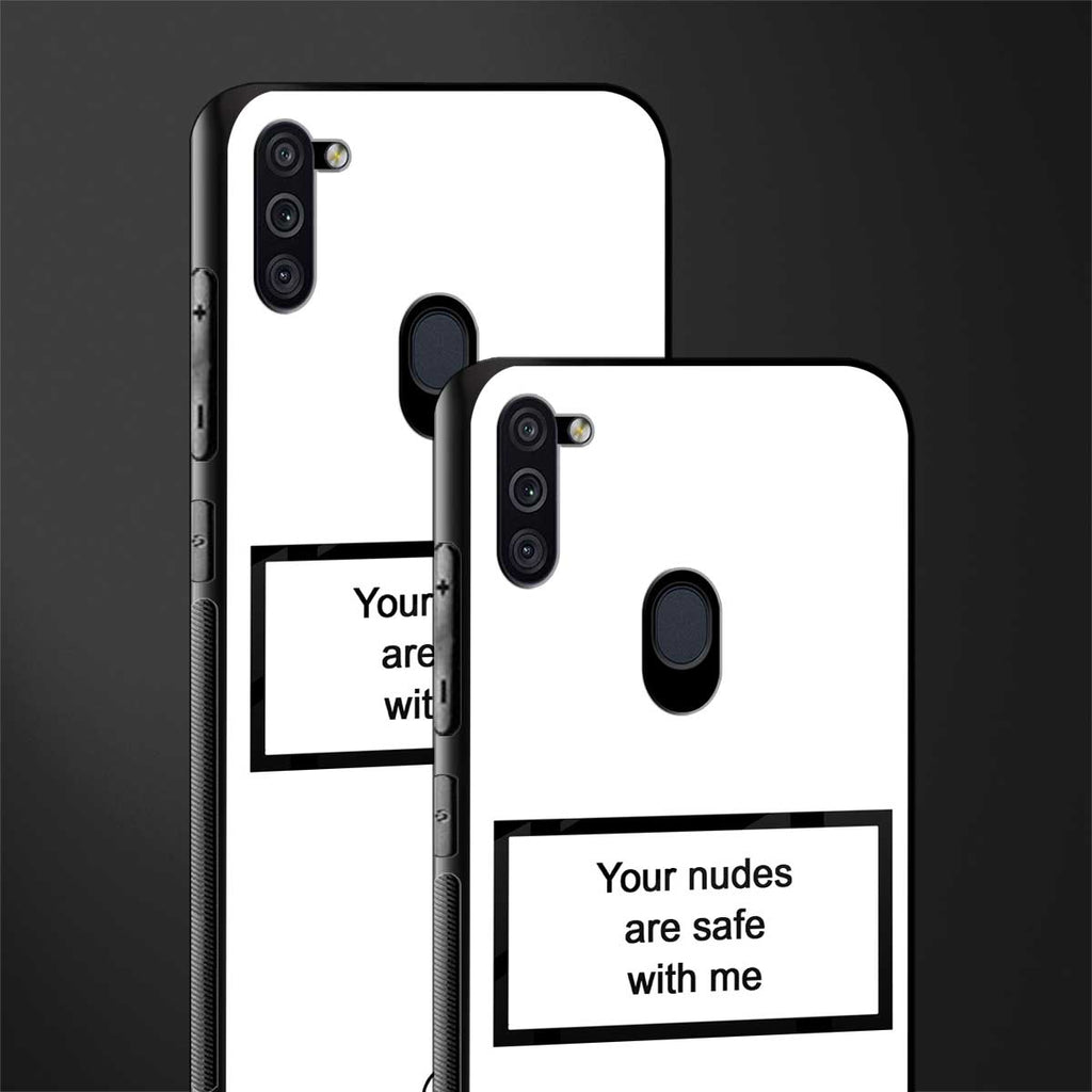 your nudes are safe with me white glass case for samsung a11 image-2