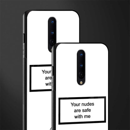 your nudes are safe with me white glass case for oneplus 8 image-2