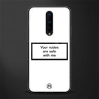 your nudes are safe with me white glass case for oneplus 8 image