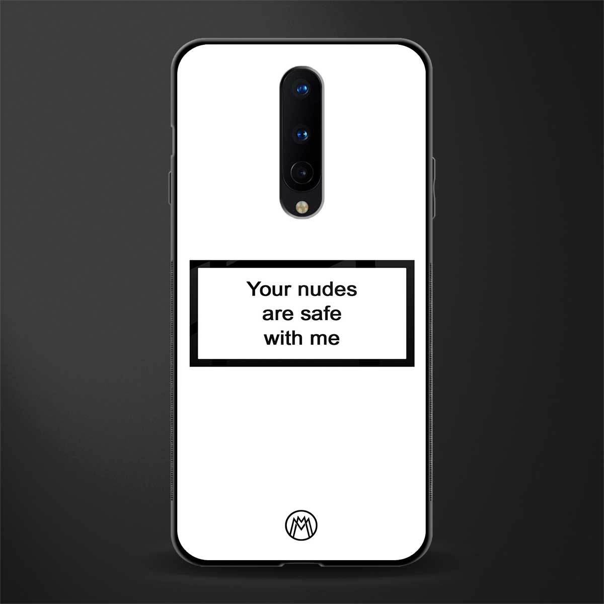your nudes are safe with me white glass case for oneplus 8 image