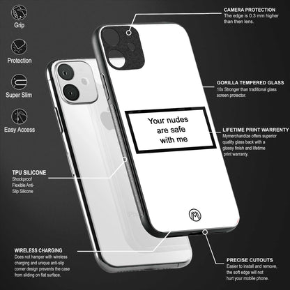 your nudes are safe with me white glass case for redmi note 7 pro image-4