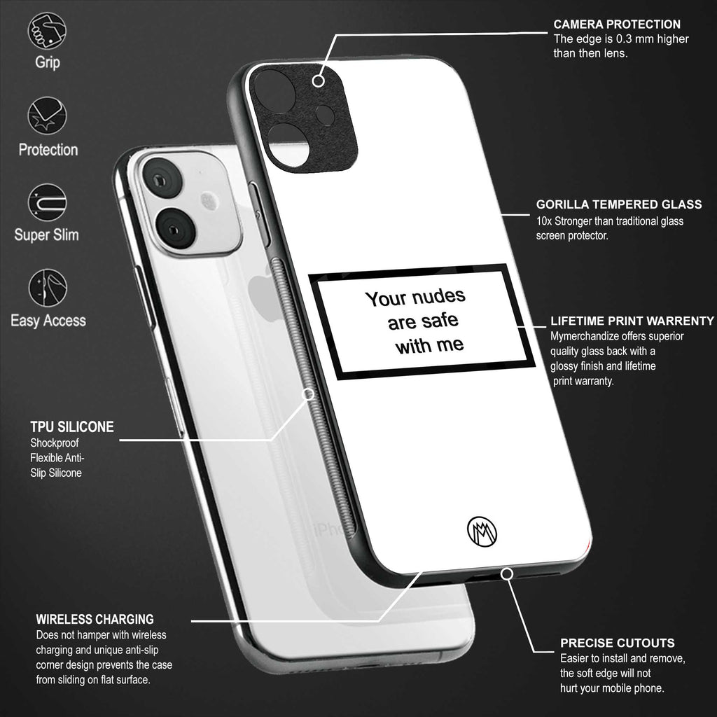 your nudes are safe with me white glass case for realme 7 image-4