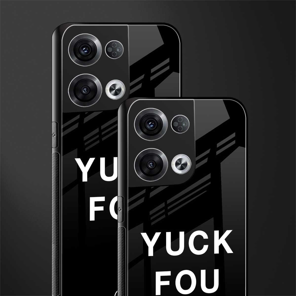 yuck fou back phone cover | glass case for oppo reno 8