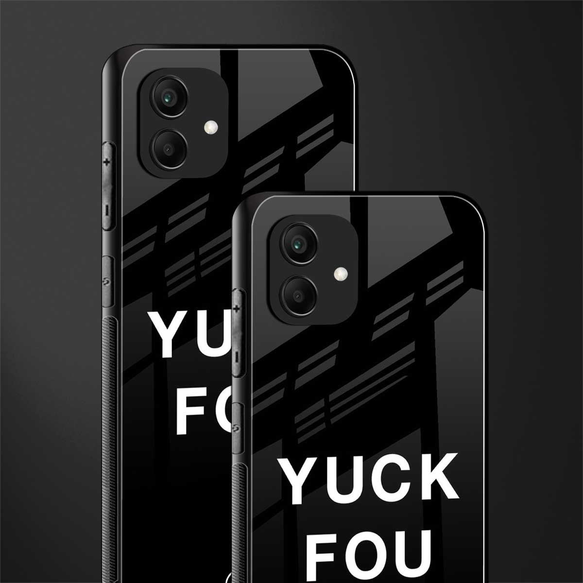 yuck fou back phone cover | glass case for samsung galaxy a04