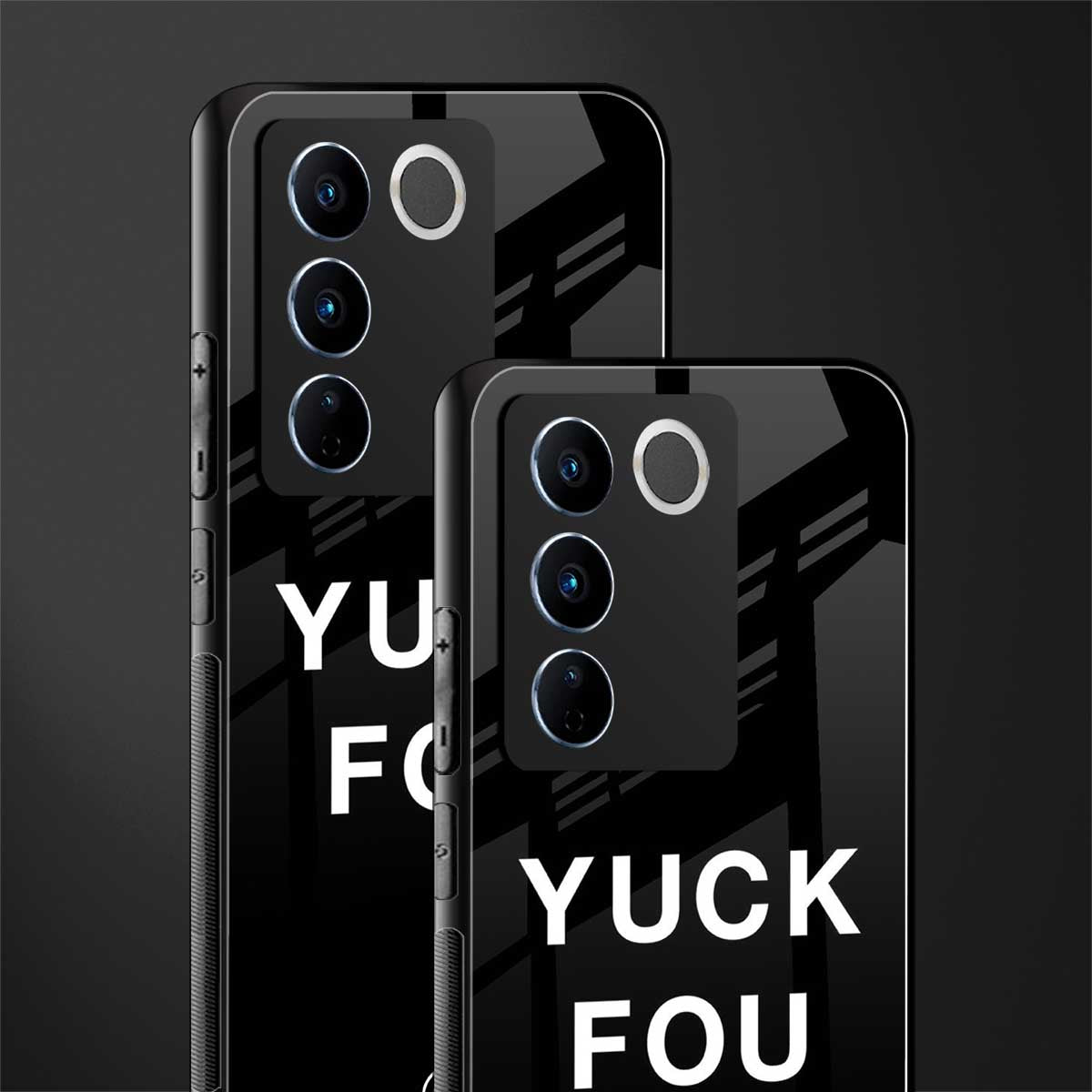 yuck fou back phone cover | glass case for vivo v27 pro 5g